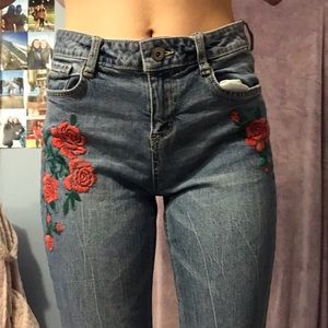 embroidered jeans
